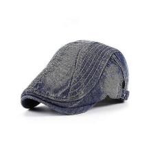 (Blue) Guangdong Old Peaked Cap Men's Embroidered Washed Distressed Advance Hats Casual Middle-Aged And Elderly Sun Hat