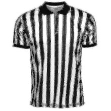 (M) Striped Referee Shirt Men Official Pro-style Collar Referee Shirt Gym Sporting Soccer Basketball Goods Collared Referee Shirts
