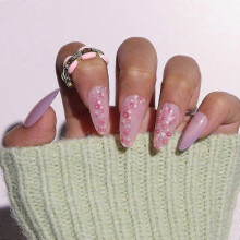 (Jelly Glue Style) Popular Wearable Nails  Short Almond Nails, Simple Nail Patches, Light Luxury Style, 24 Nail Art Nail Pieces