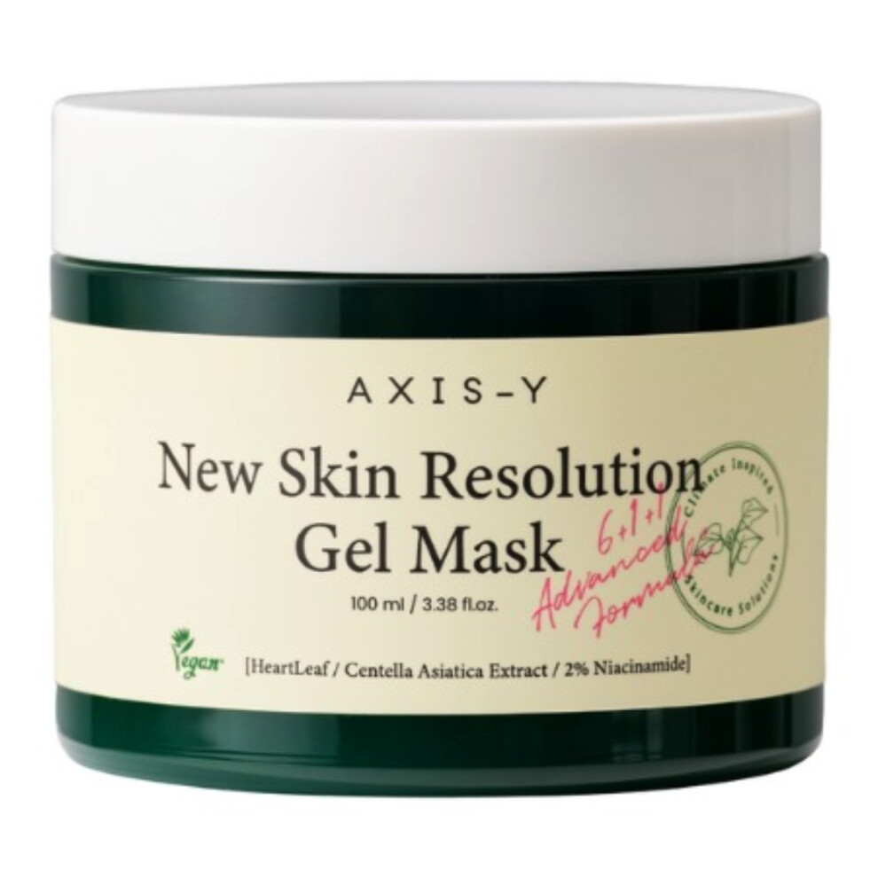 Axis-Y New Skin Resolution Gel Mask |  Brightening & Soothing Mask with Heartleaf & Niacinamide for Glowing Skin - 100ml