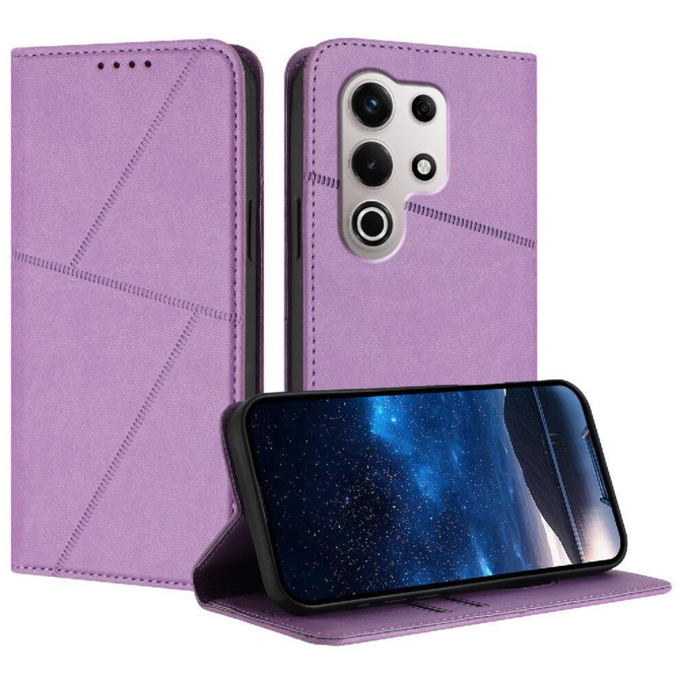 (Purple) Case For Itel S25 Ultra Anti-Fingerprint Matte Texture Shockproof Cover With Card Slots And Kickstand Purple 764563154142