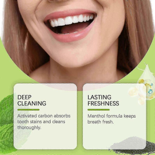 (1pc) Bamboo charcoal toothpaste, effective fresh breath, tooth brightening toothpaste, improve yellow teeth, bamboo charcoal stain removal toothpaste 2