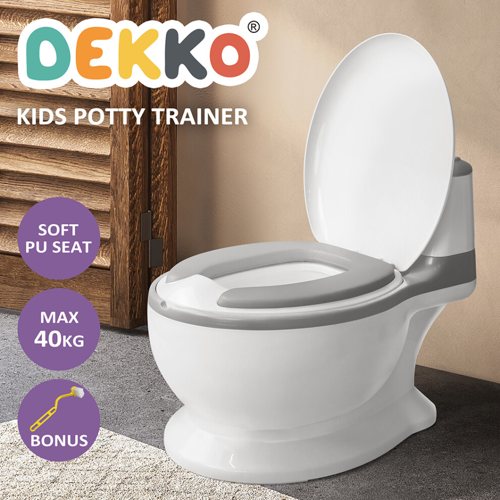 Dekko Grey Kids Potty Trainer Seat Safety Toilet Training Toddler Non-Slip