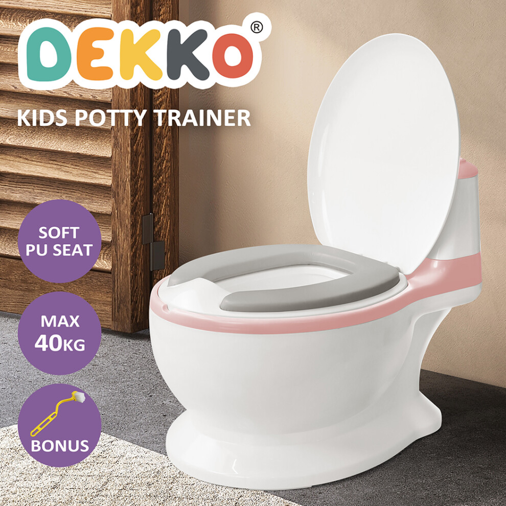 Dekko Pink Kids Potty Trainer Seat Safety Toilet Training Toddler Non-Slip