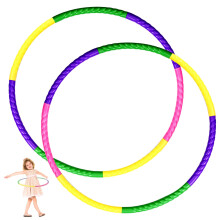 7-Piece Plastic Removable Hoop Pack Of 2 Foldable Hula Hoop, Colourful Fitness For Exercise, Gymnastics, Dance