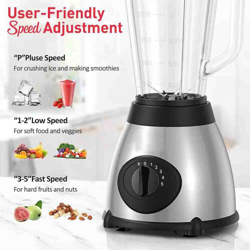 1.5L Glass Jug Blender Food Processor Smoothie Maker Juicer Grinder 2