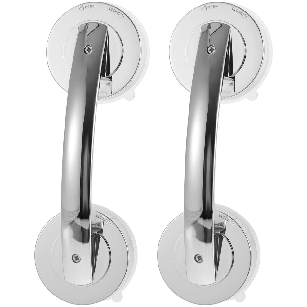 2 Pcs Door Handle Bathroom Handles for Elderly Suction Cup Silver-image-OPC-PJFDWV9-NEW