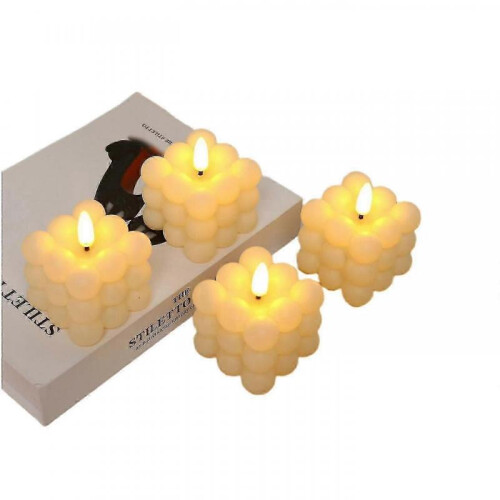 (Dot Rubik Cube) Pumpkin Battery Operated Candle, Flameless Pumpkin Shaped Candles