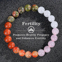 (FertilityA)New Product Sunstone Pink Crystal Beaded Bracelet Birth Bracelet Female New Mother-To-Be Fertility Gift