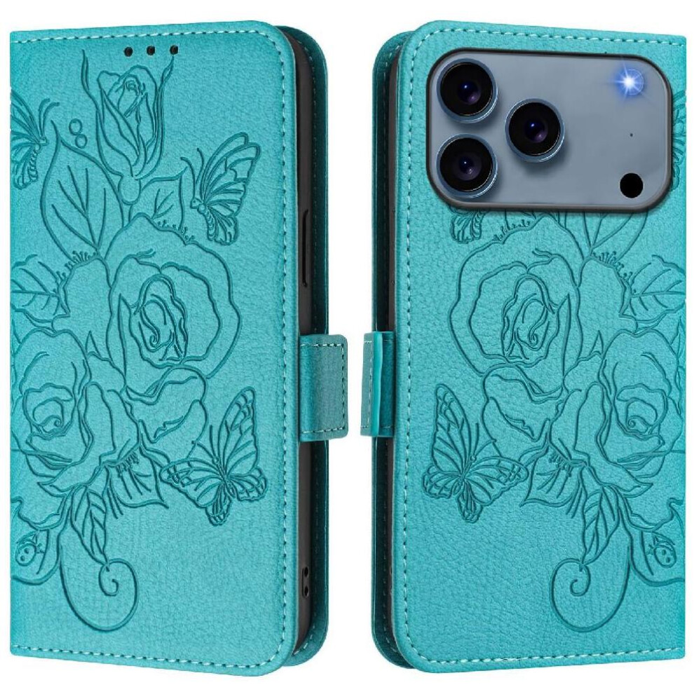 (Light ) Case For Iphone 17 Pro Max With Credit Card Slot Pu Leather Magnetic Wallet Blue 764563157266