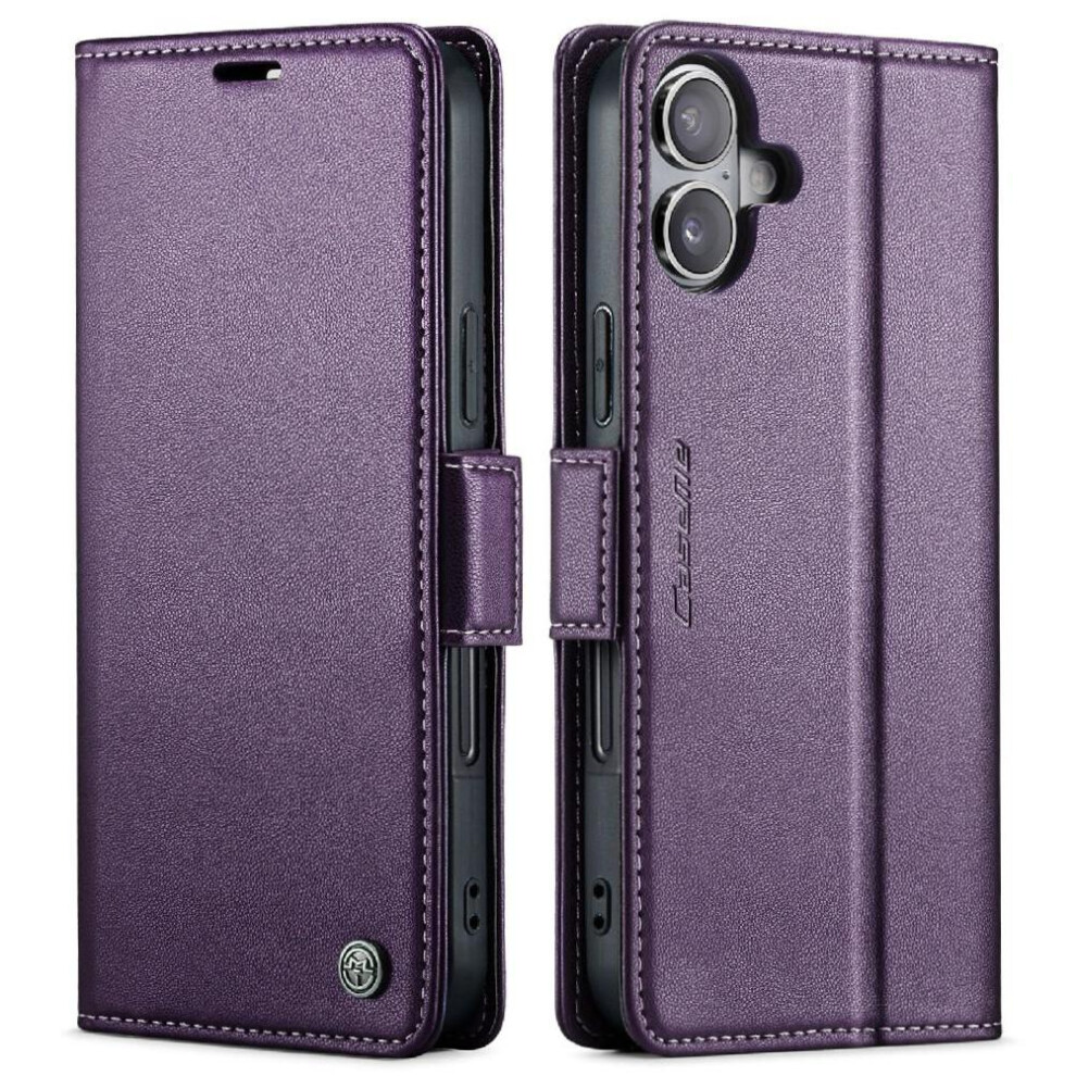 (Purple) Caseme Case For Iphone 17 Kickstand Anti Fraud Shockproof Case Wallet Case Card Slot Purple 764563157488