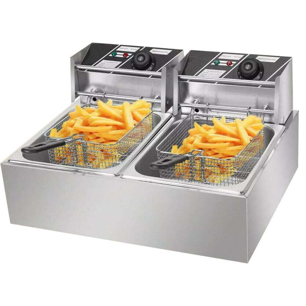 20L Commercial Electric Deep Fryer Fat Chip Frying Pan & Basket