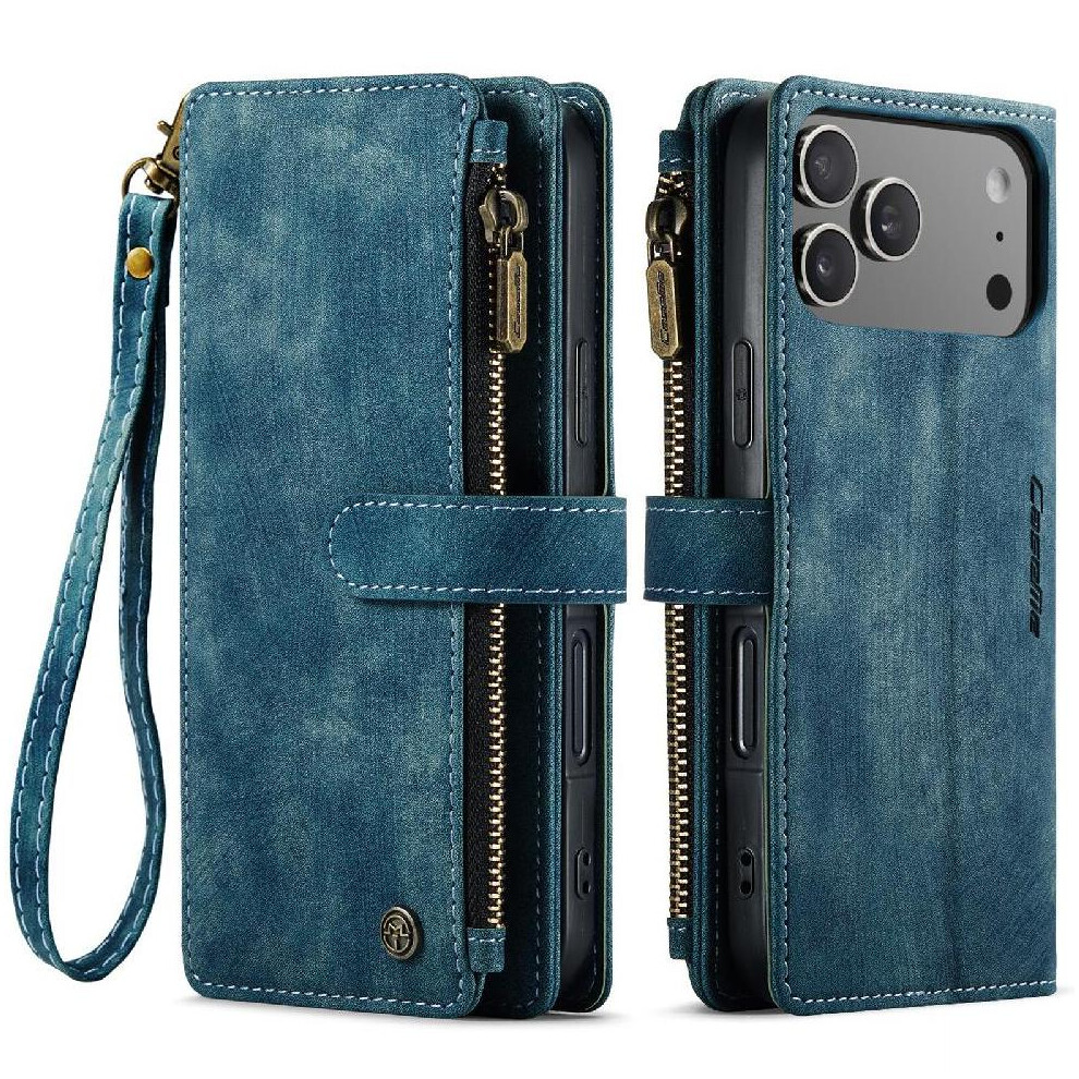 (Blue) Flip Case For Iphone 17 Pro Drivers License Card Slots With Card Holder Drivers License Card Slots Blue 764563158171
