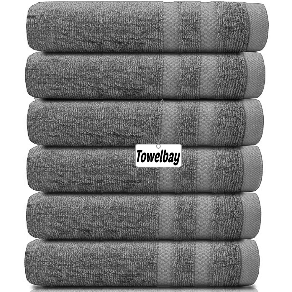 Towelbay 6 X Large Jumbo Bath Sheets 100% Egyptian Cotton Luxury Soft Big Bathroom Towels (Charcoal Grey)