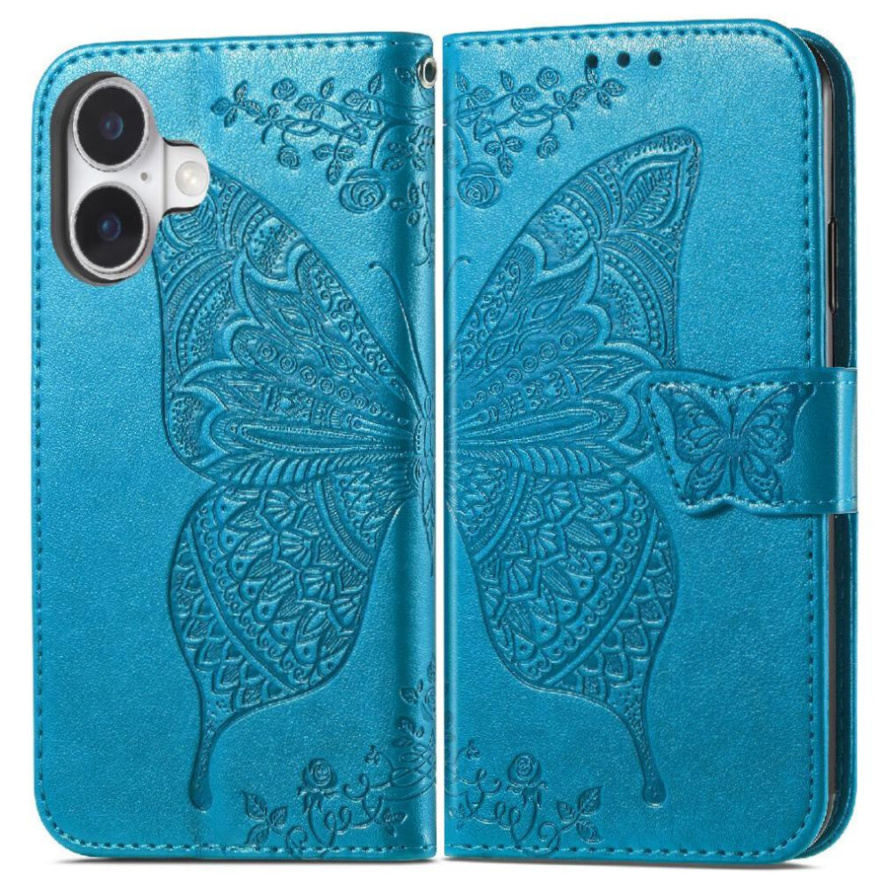 (Blue) Case For Iphone 17 Butterfly Wallet Business Wing Multi-Color Blue 764563158317