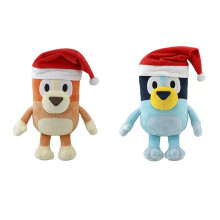 2PCS Christmas hats Bluey & Bingo Plush Toys - 20cm | Kids' Soft Toys