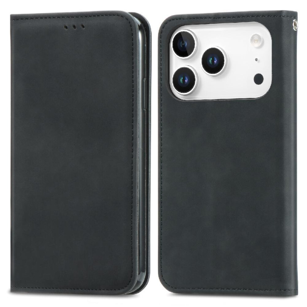 Photos - Case  Flip  for iphone 17 Pro Leather  Simple Business Shockproof Flip Cover Wallet(Black)