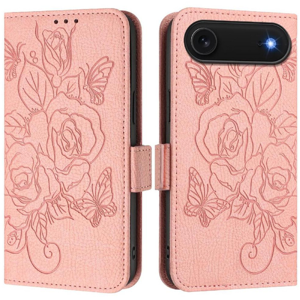 (Pink) Case For Iphone 17 Air Pu Leather Magnetic Wallet With Credit Card Slot Pink 764563158997