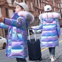 (Purple, 150 CM= 9-10Years) irls Winter Warm Coat Hooded Faux Fur Parka Kids Travel School Jackets Outwear