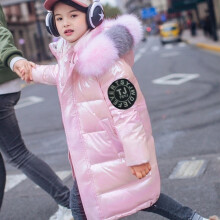 (Pink, 160 CM= 11-12Years) irls Winter Warm Coat Hooded Faux Fur Parka Kids Travel School Jackets Outwear