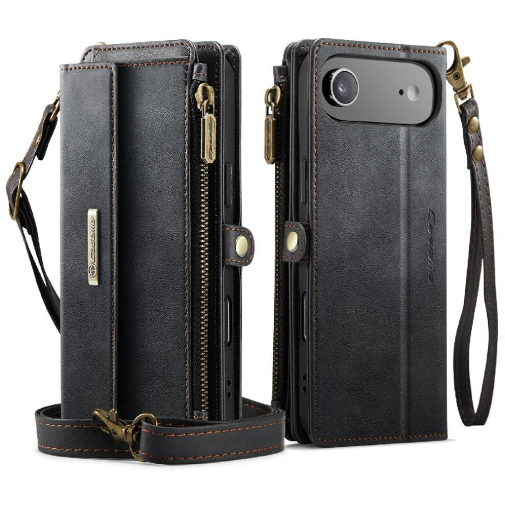 (Black) Wallet Case For Iphone 17 Air Rfid Blocking Pu Leather With Card Slots Detachable Stra Black 764563160167