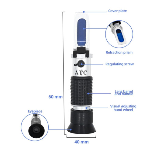Sugar Brix Meter Handheld Refractometer 0-32% Brix ATC Easy To Clean Sugar Concentration Meter For Fruits Grapes 1