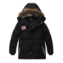 (Jk643-Black, 3T(Size 100)) Baby Children Winter School Thick Fleece Warm Outerwear Coat Jacket Boys Fur
