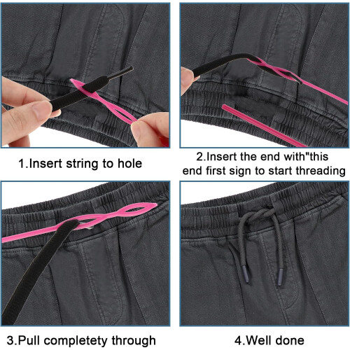 Cord Threader Tool Pack of 2, Flexible Hoodie String Threader, Sewing Loops Set, Rope Threader Clips for Jackets Coats 1