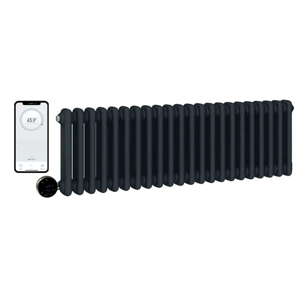 (300Mm H X 605Mm W, 2 Column) Wifi Electric Column Anthracite Traditional Radiator Smart 7 Day Programmable Timer App Compatibility 615625587678