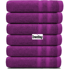 6 X Large Jumbo Bath Sheets 100% Egyptian Cotton Luxury Soft Big Bathroom Towels (Purple)