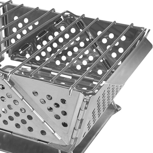 Fire Pit Portable Camping Grill Stainless Steel Campfire Grill Backyard Accessory 1