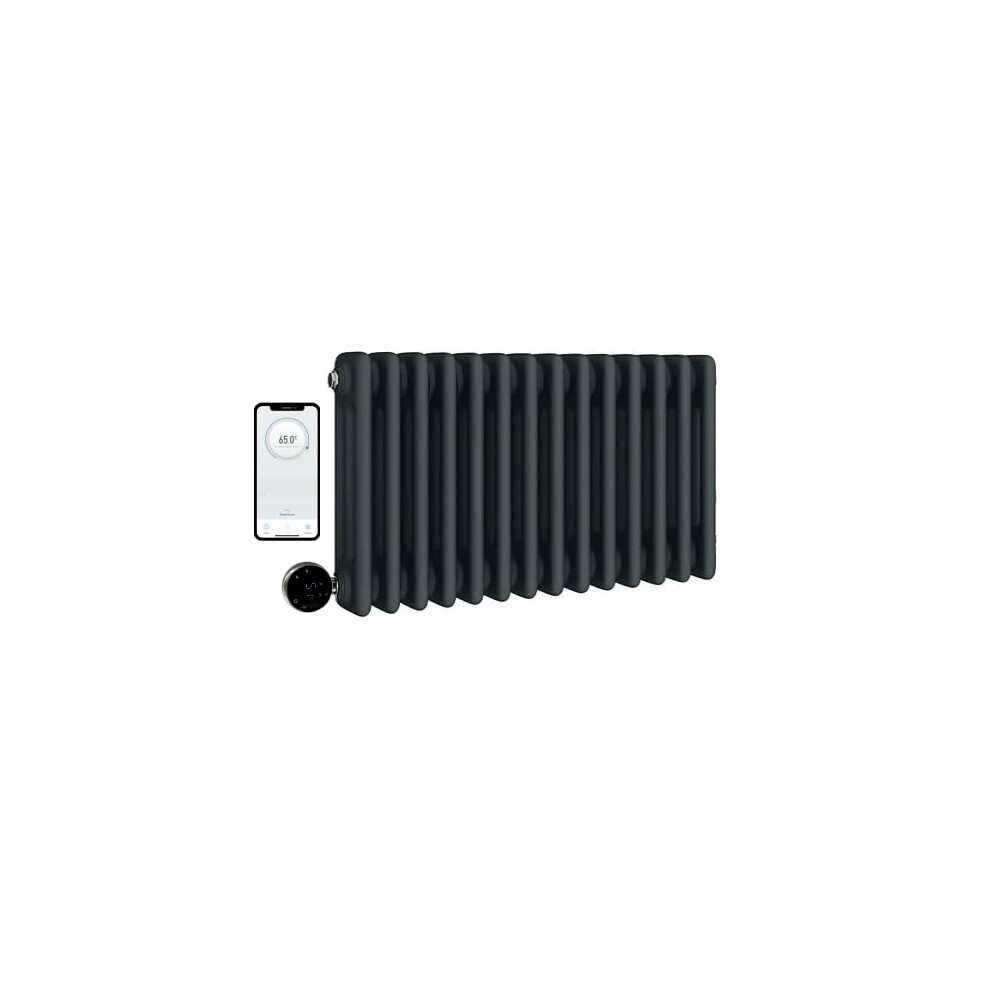 (300Mm H X 605Mm W, 3 Column) Wifi Electric Column Anthracite Traditional Radiator Smart 7 Day Programmable Timer App Compatibility 615625587746