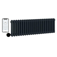 (300mm H x 830mm W, 2 Column) Wifi Electric Column Anthracite Traditional Radiator Smart 7 Day Programmable Timer App Compatibility