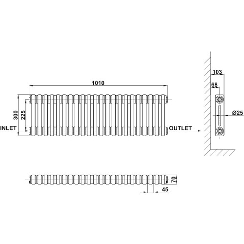 (300 mm H x 988mm W, 2 Column) Wifi Electric Column Anthracite Traditional Radiator Smart 7 Day Programmable Timer App Compatibility 2