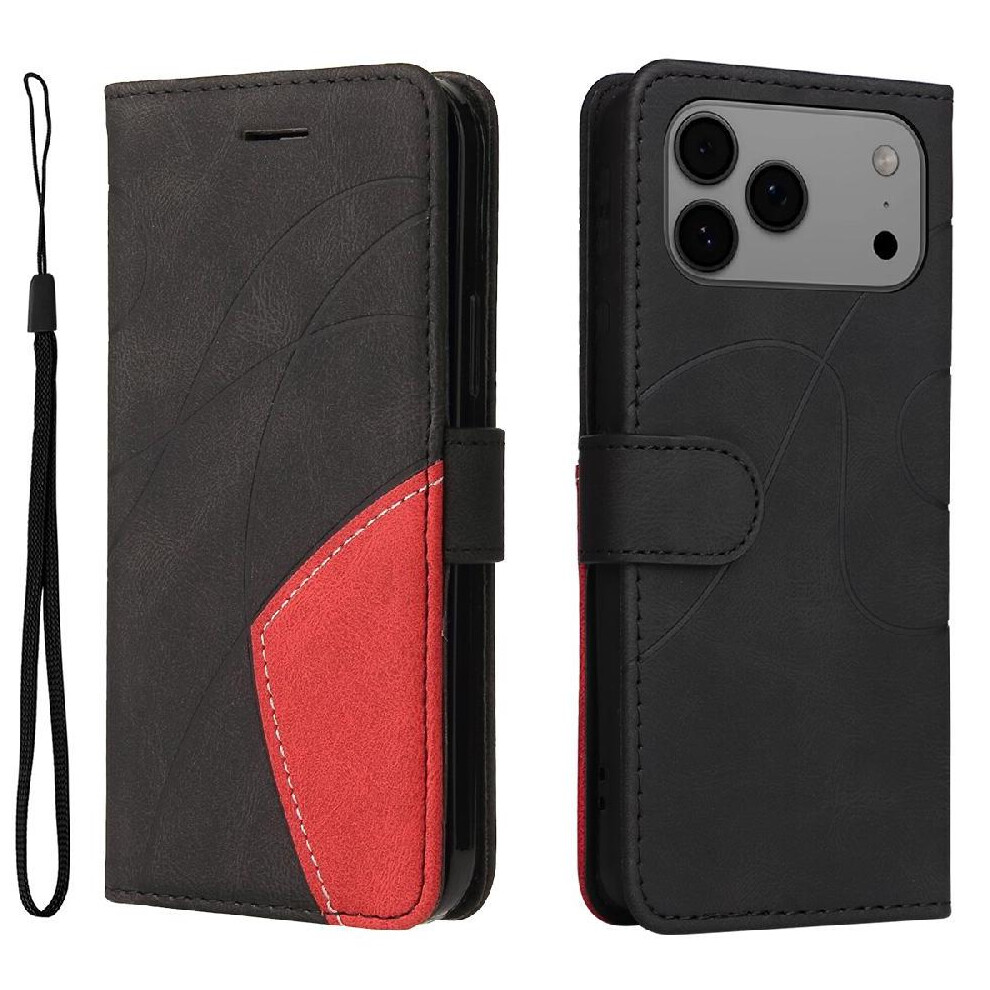 Gangxun (Black) Flip Case For Iphone 17 Pro Max Flip Folio Book Stitching Color With Card Slot Stand Kickstand Protective Leather Wallet Black