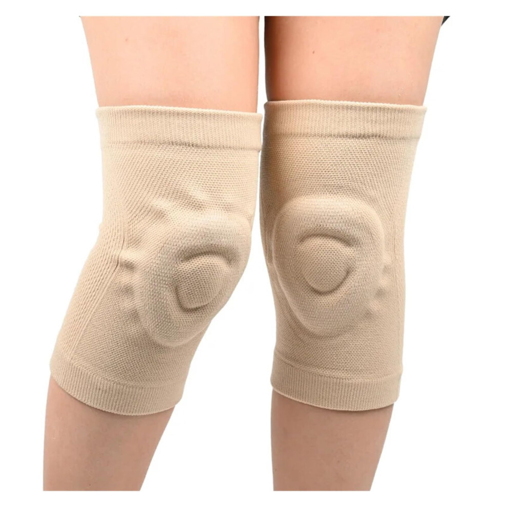 Knee Pads Silicone For Fitness, Dance, Skating, Sports, Basketball; Thin, Skin Color; Size L 40-50 Cm 6482260415529