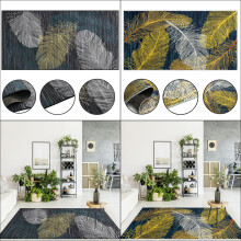 (Grey, 160*230cm) Crystal Velvet Printed Carpet Nordic Geometric Living Room Carpet Bedroom Bedside Anti-slip Mat