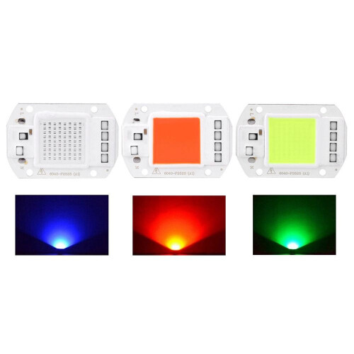 (Blue) AC220V 50W COB LED Chip Red Green Blue Light Source for DIY Spotlight Floodlight Lamp 2