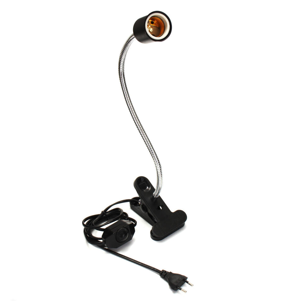 (, Us Plug) 40Cm E27 Flexible Pet Heat Bulb Adapter Lamp Holder Socket With Clip Dimming Switch Eu Us Plug Black/Light 9495687529943