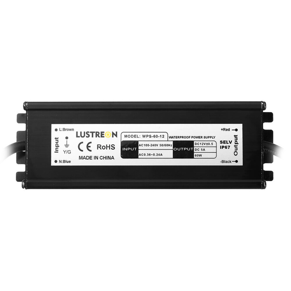 (60W) 12W 25W 36W 48W 60W Ac100-240V To Dc12v Ip67 Led Driver Power Supply Lighting Transformer 3592643656326