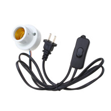 (US Plug) E27 Straight Mouth Reptile Ceramic Heat Lampholder Bulb Adapter with Switch AC110-240V