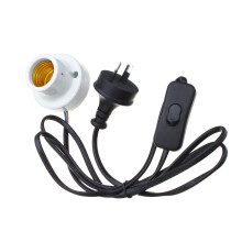 (AU Plug) E27 Straight Mouth Reptile Ceramic Heat Lampholder Bulb Adapter with Switch AC110-240V