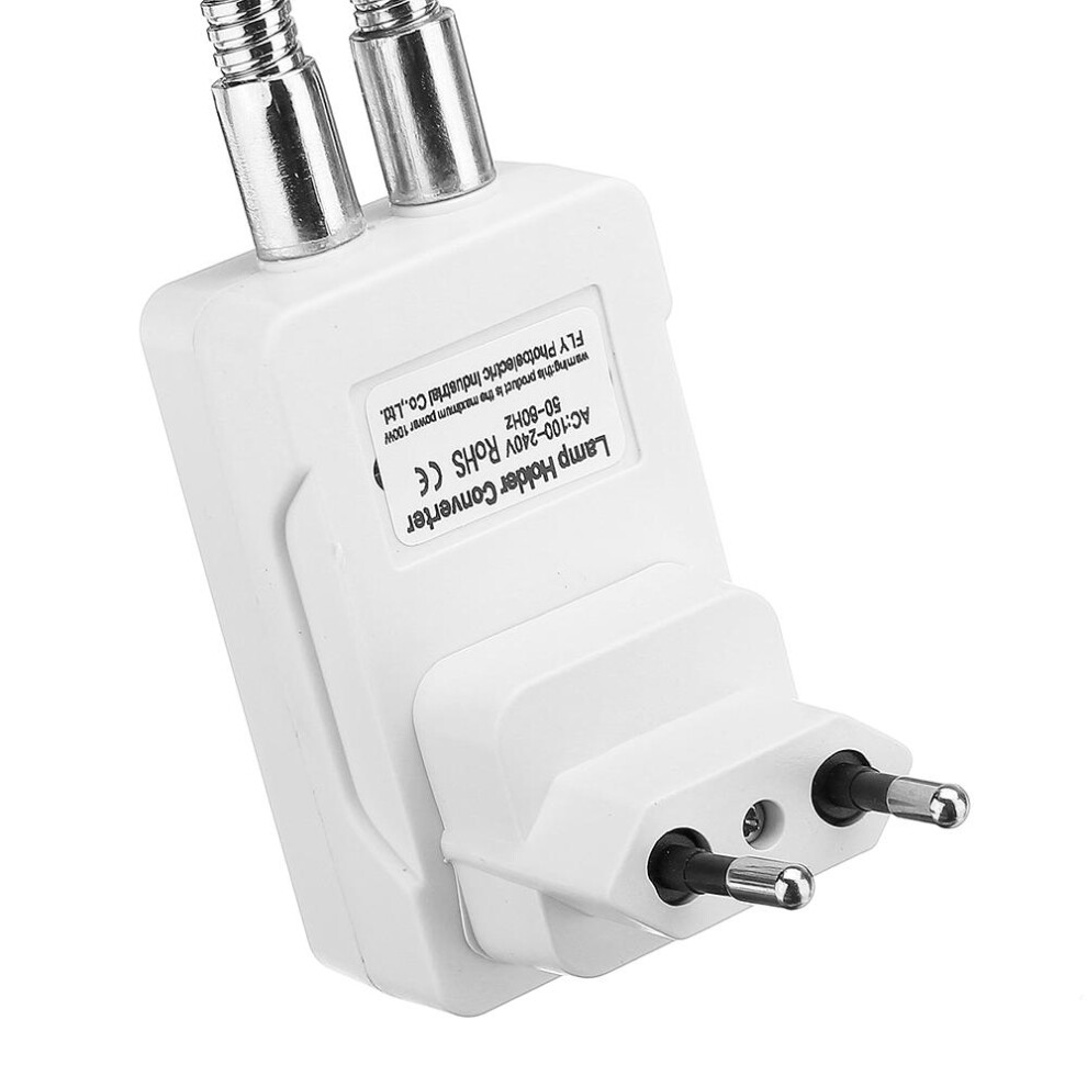 (Eu Plug) Ac100-250V 4A 15-30Cm Double Heads E27 Lampholder Bulb Adapter With Eu Us Uk Plug 9495687528953