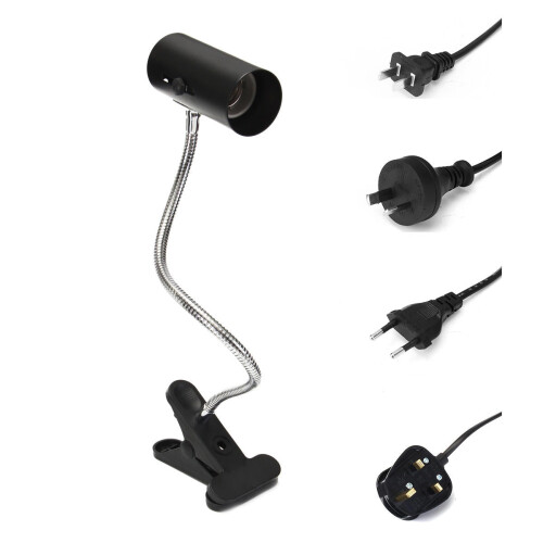 (AU Plug) 40CM E27 Flexible Reptile LED Light Lamp Holder Bulb Adapter Socket with Clip On Switch for Pet 1