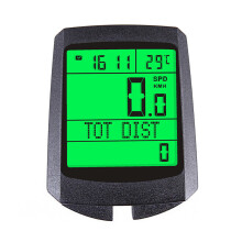 (Green) Wireless Bike Computer Luminous Waterproof Riding Speedometer Bicycle Smart Stopwatch