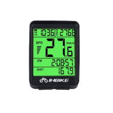 (Green) Bicycle Computer Backlight Wireless Waterproof MTB Bike Cycling Odometer Stopwatch Speedometer Watch LED Digital Rate