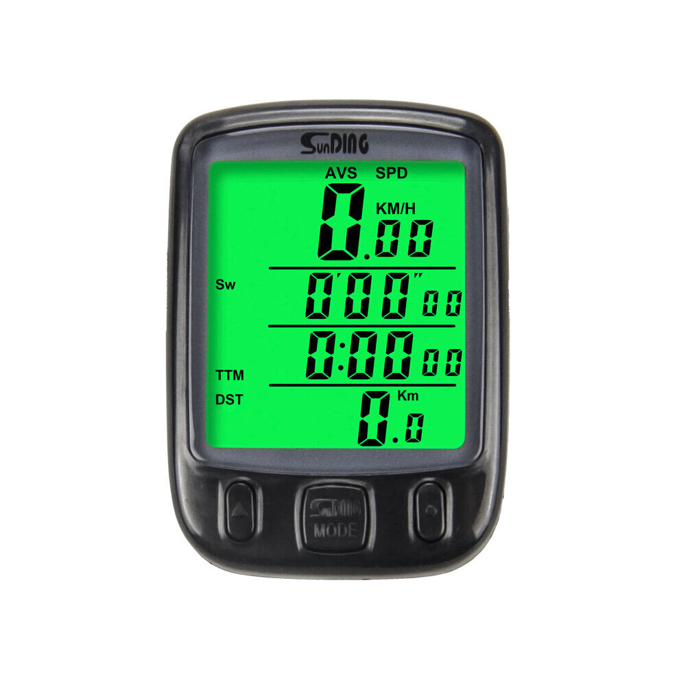 (Black) Multifunctional Bicycle Computer Wired Odometer Stopwatch Waterproof Mini Digital Lcd Speedometer Tracker Black 5284966051954