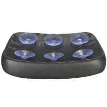 (6 Suction Cup) Motorcycle Rear Pillion Rectangular Seat Pad 6/8 Suction Cup Black For Harley Cruiser Custom