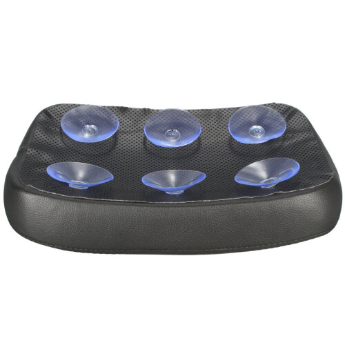 (6 Suction Cup) Motorcycle Rear Pillion Rectangular Seat Pad 6/8 Suction Cup Black For Harley Cruiser Custom