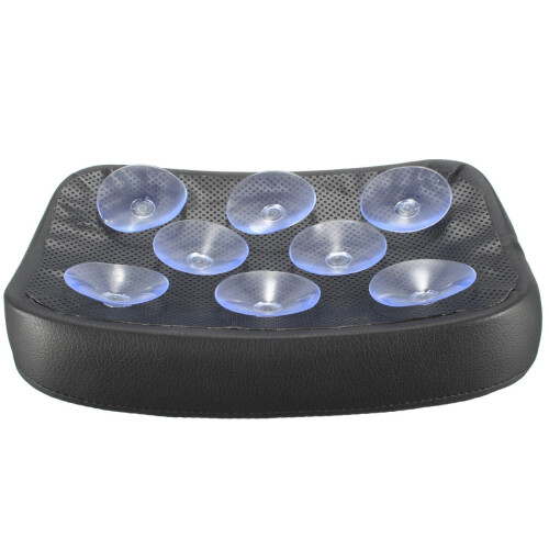 (6 Suction Cup) Motorcycle Rear Pillion Rectangular Seat Pad 6/8 Suction Cup Black For Harley Cruiser Custom 2